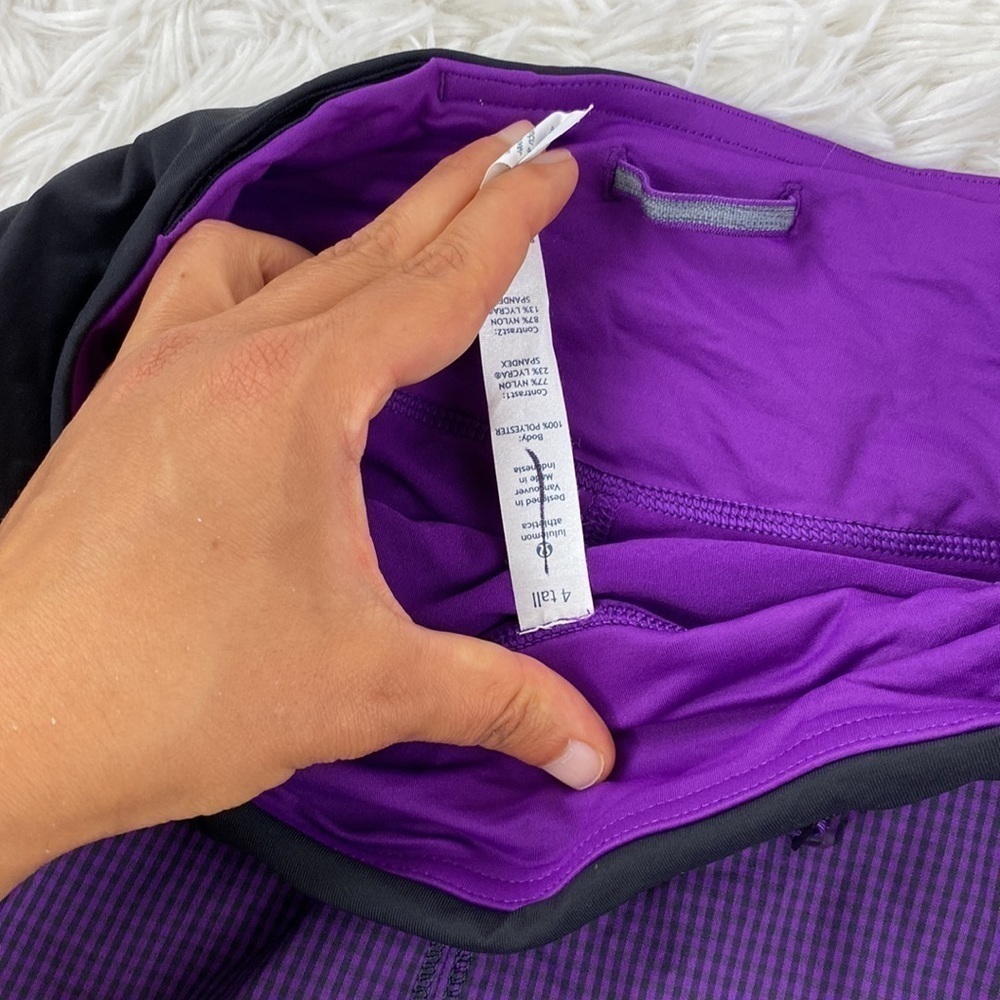 Lululemon Full Stride Skirt (Tall) Eighth Gingham Tender Violet Black / Black - Picture 7 of 8